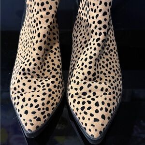 Qupid Leopard Print Ankle Booties